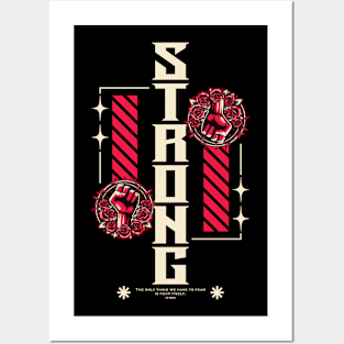 Strong Fist and Flowers Posters and Art